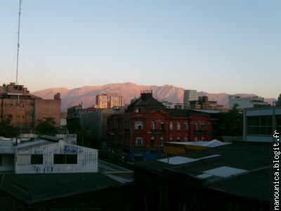 la vue de notre hôtel : la cordillière des Andes
